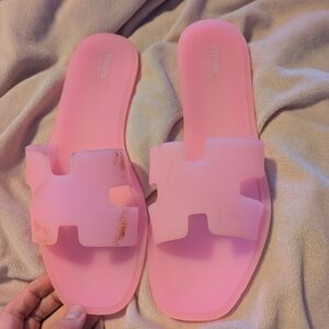 Steven New York Neon Pink Women's Slide Sandals